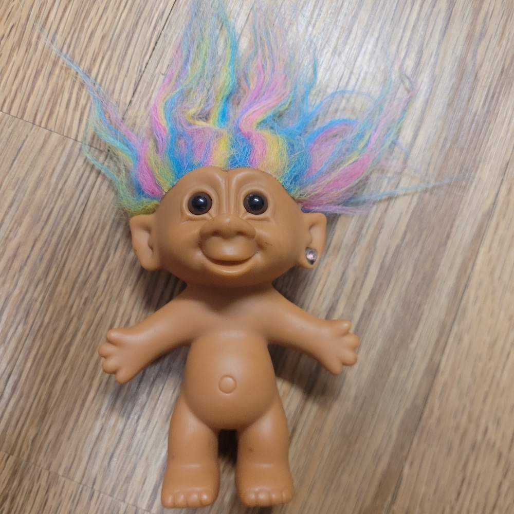 Bright Of America Troll Doll Blue Pink Yellow Hair